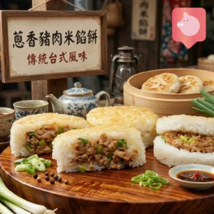 喜生蔥香豬肉米餡餅Scallion Pork and Rice Pie(140公克x3入)